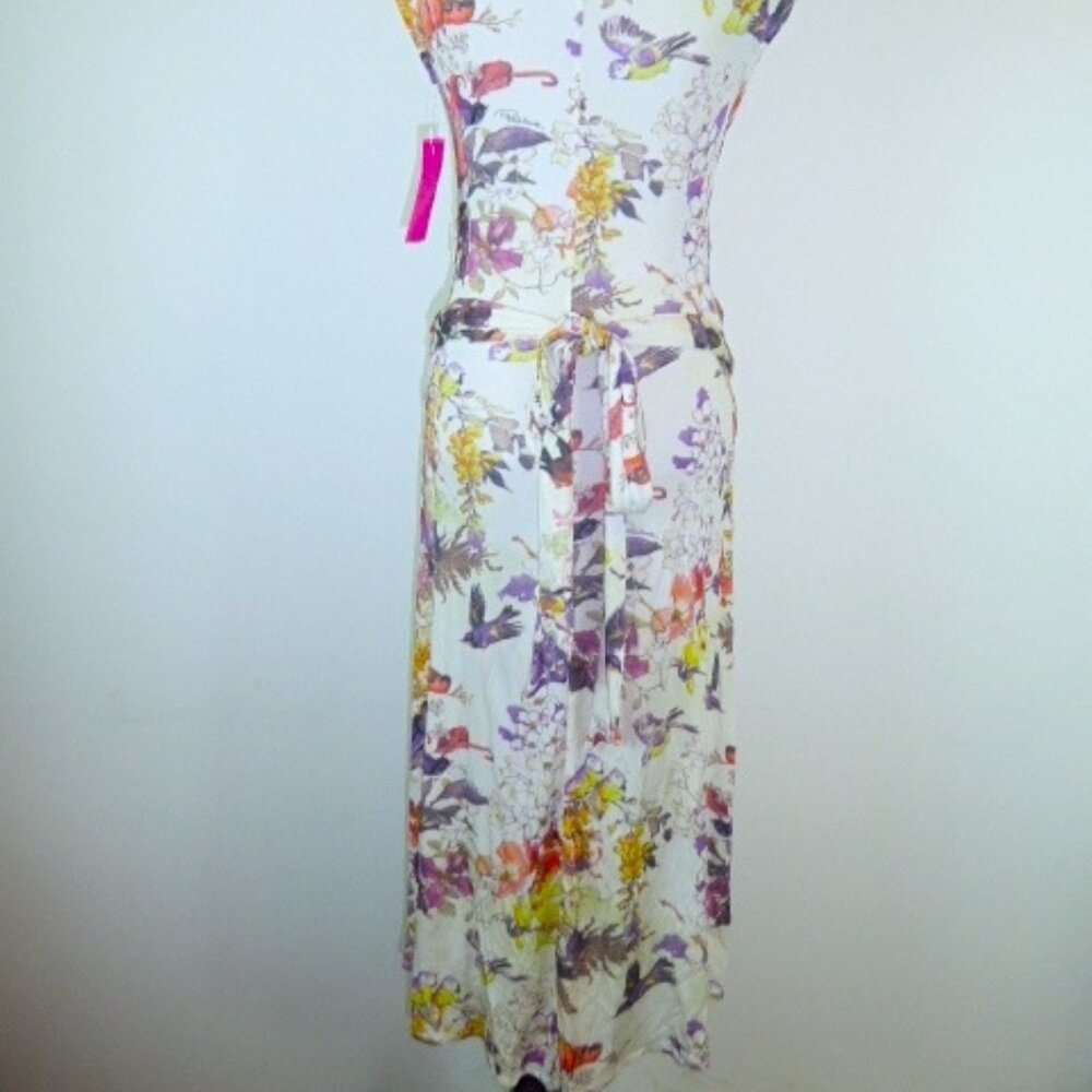 Roberto Cavalli Vibrant Floral Midi Dress - Purple, Yellow, Orange - Picture 8 of 10